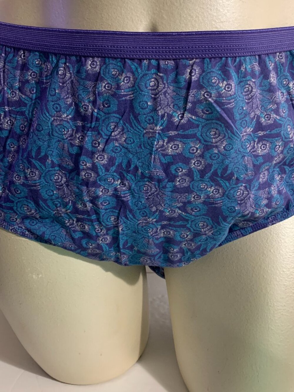 Just My Size Brief Panties Underwear Cotton Floral JMS Blue Purple Plus 14